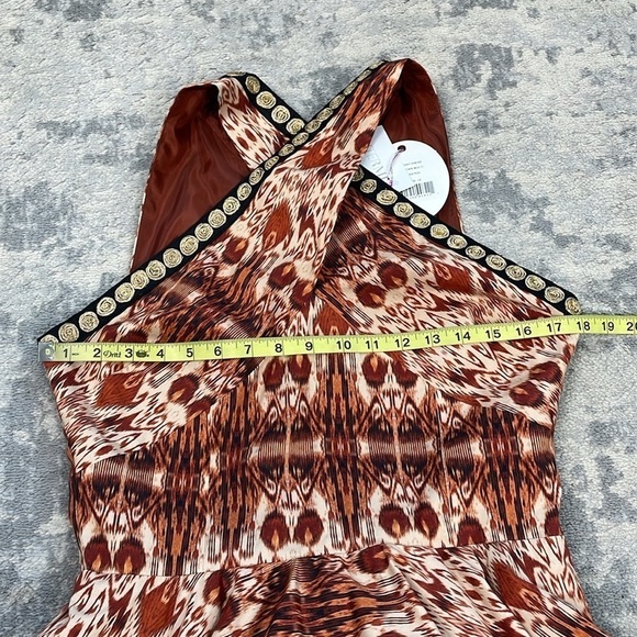 NWT Autumn Adeigbo Signy Dress Abstract Printed Tiered Midi Sleeveless Sz 10 - Picture 13 of 16